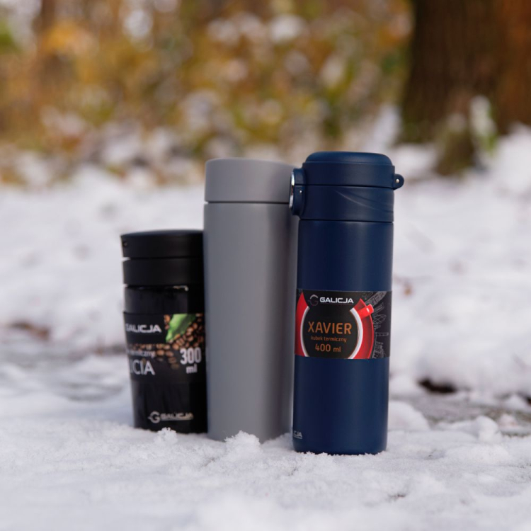 GALICJA Kubek termiczny 400ml Xavier szary - obrazek 2