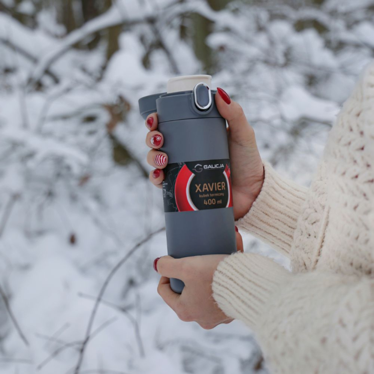 GALICJA Kubek termiczny 400ml Xavier szary - obrazek 4
