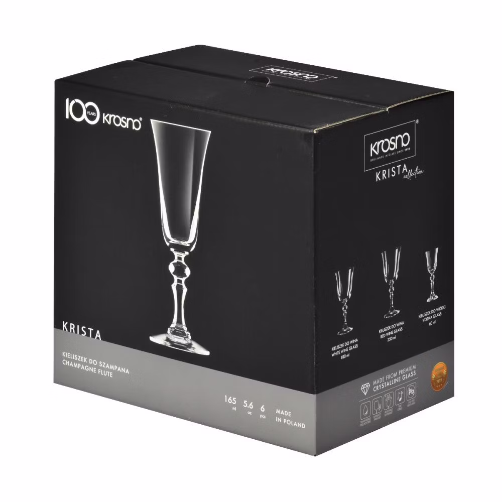 Kieliszki do szampana Krista 150 ml 6szt. KROSNO - obrazek 4