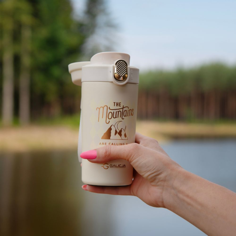 Kubek termiczny MOUNTAINS 350ml kremowy Galicja - obrazek 5